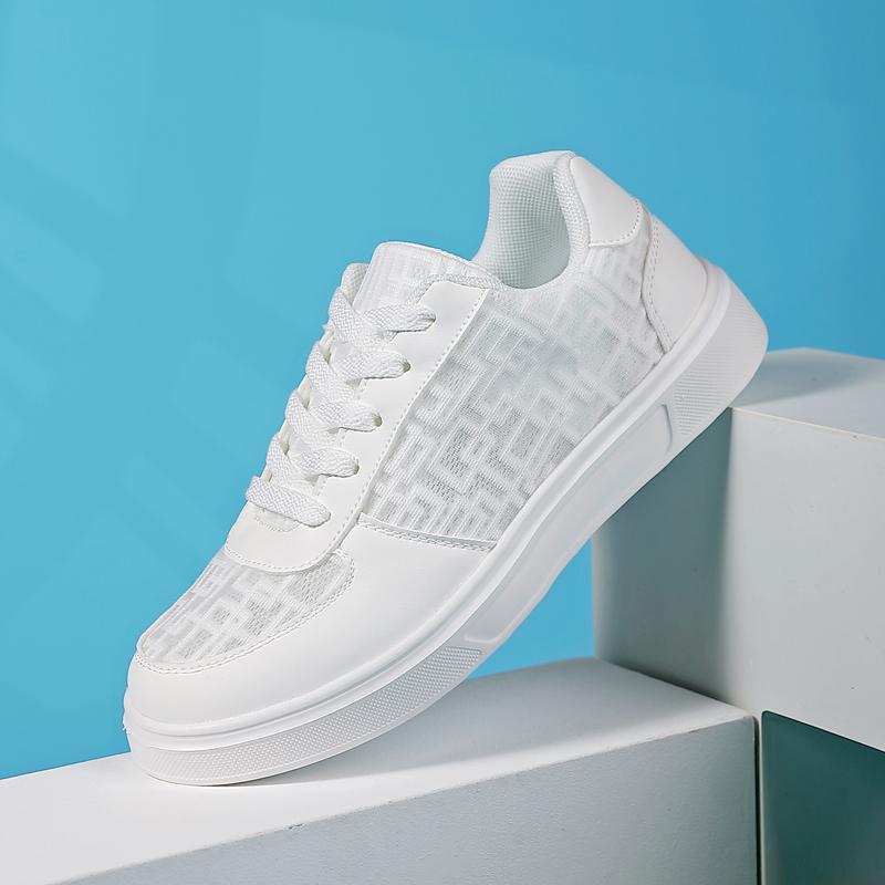 TUINANLE Damenschuhe, geometrisches Netzgewebe, atmungsaktiv, lässige Turnschuhe, Mädchen, rutschfeste Plateauschuhe