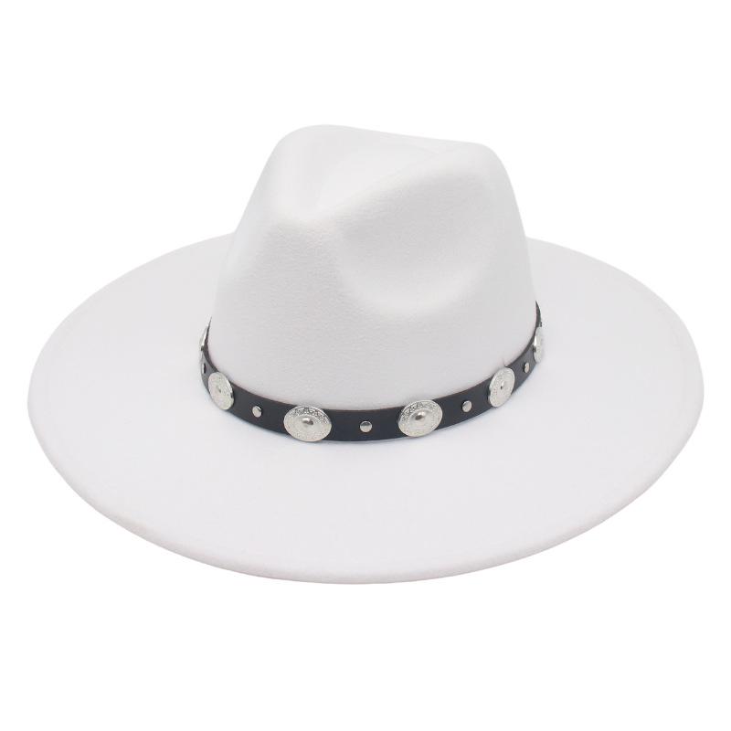 Plus Edge Felt Top Hat Jazz Hat Gentleman Ladies Wind Metal Sheet Hat