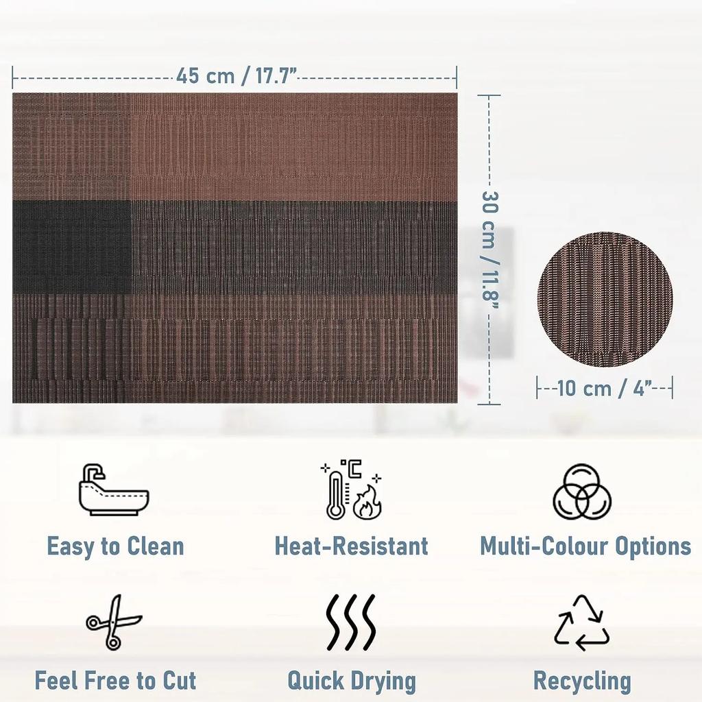 Set de Suporturi de Masă din Vinil Țesut Suporturi de Masă cu Țesătură Încrucișată Antiderapante Lavabile Suporturi de Masă pentru Masă de Dining Bucătărie Decor Restaurant Suporturi de Pahar