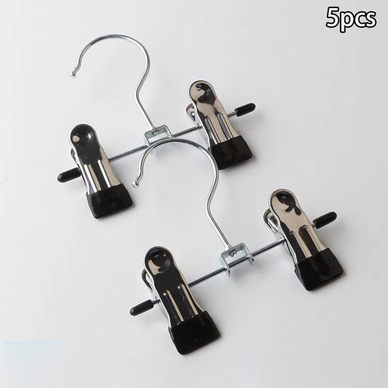 5-Pack Seamless Stainless Steel Trouser Rack Adjustable Stainless Steel Shoe Rack Trouser Rack Boots Hanger Portable
