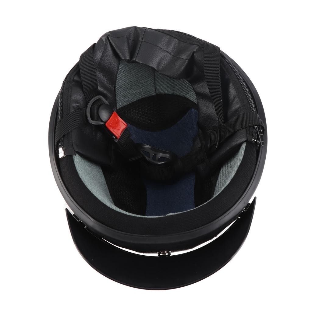 Half Helmet Breathable Sun Blocking Retro Safe PU Leather Motorcycle Helmet for Men Women