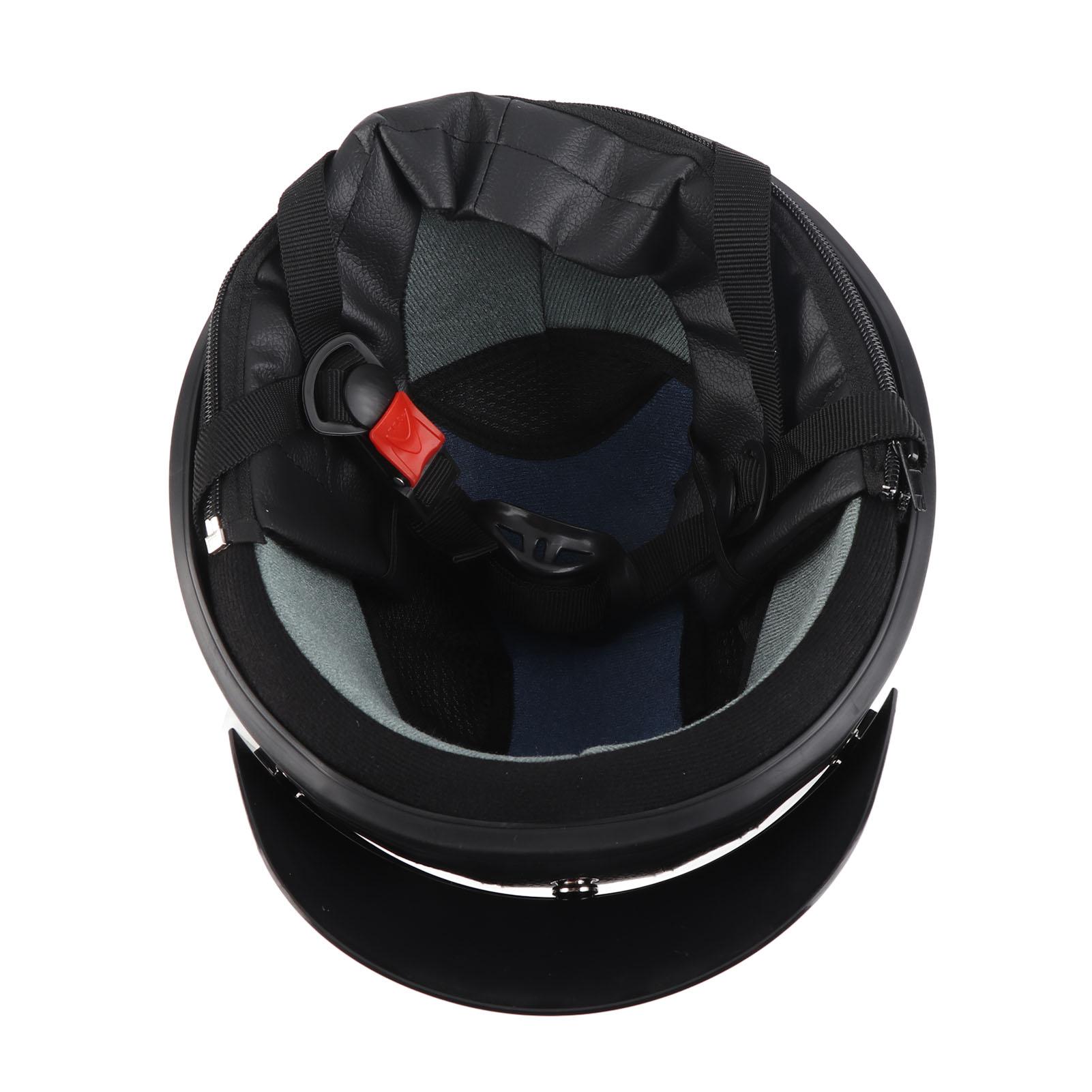 

Полушлем Дышащий Солнцезащитный Ретро Безопасный Мотоциклетный шлем из ПУ кожи для мужчин и женщин Черный разноцветный