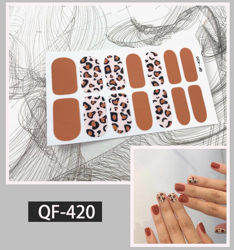 New Ins Leopard Print Nail Sticker Waterproof and Long-lasting European and American Nail Sticker Pregnant Women Can Use Nail Sticker