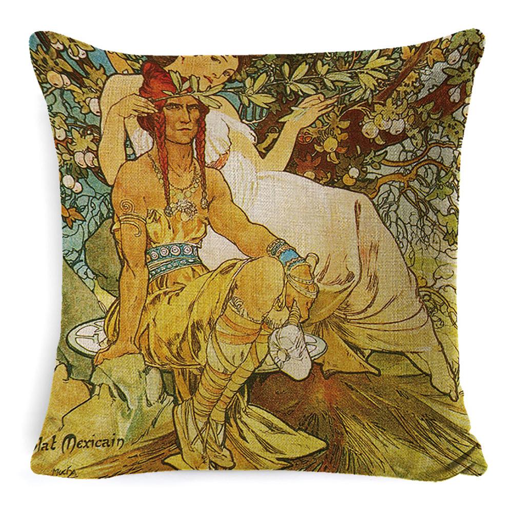 Pillow Ancient Greek Mythology Waist Support Office Sofa Cushion Home Bed Cushion Bedside Backrest