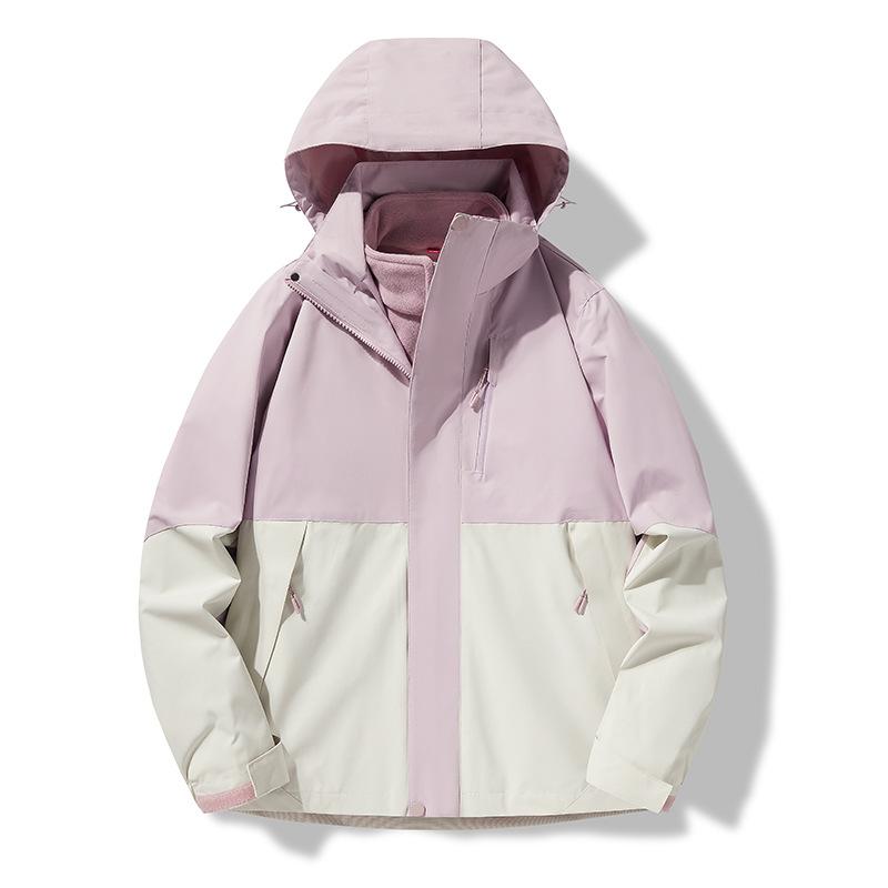 Autumn and Winter Fleece Thick Jacket Men's and Women's Outdoor Windproof Warm Fleece Liner Removable Three-in-one Two-piece Set