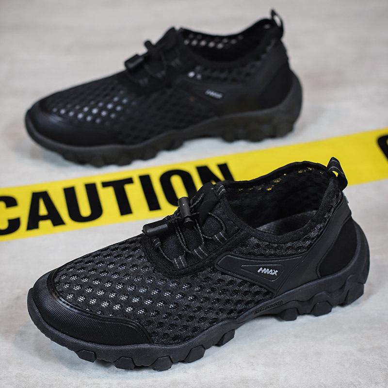 

2025 лето сетчатые повседневные мужские туфли дышащие альпинистские туфли обувь для активного отдыха полые туфли для вождения обувь для внешней торговли 39 чёрный