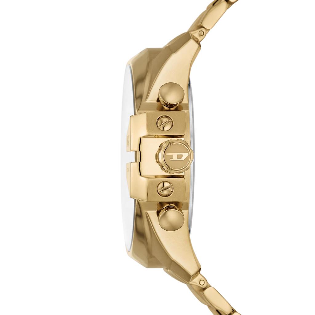 Diesel Analoge Uhr mit blauem Zifferblatt mit goldenem Mega Chief Mega Chief Slim Herrenlogo, 51mm, &