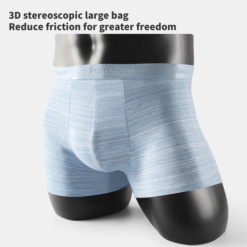 MiiOW 3 Pezzi Intimo da Uomo Intimo Antibatterico in Grafene Intimo in Cotone Morbido e Confortevole Intimo con Angolo Piatto L-5XL