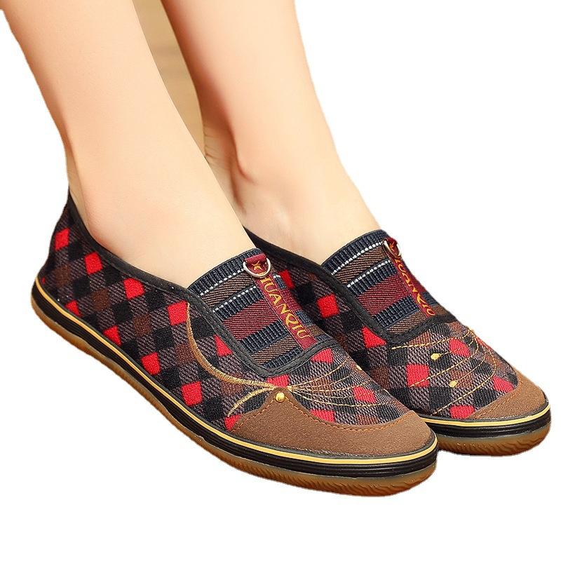 Women's Comfortable Flat Shoes Elderly Cloth Shoes Non-slip Soft Sole Casual Shoes