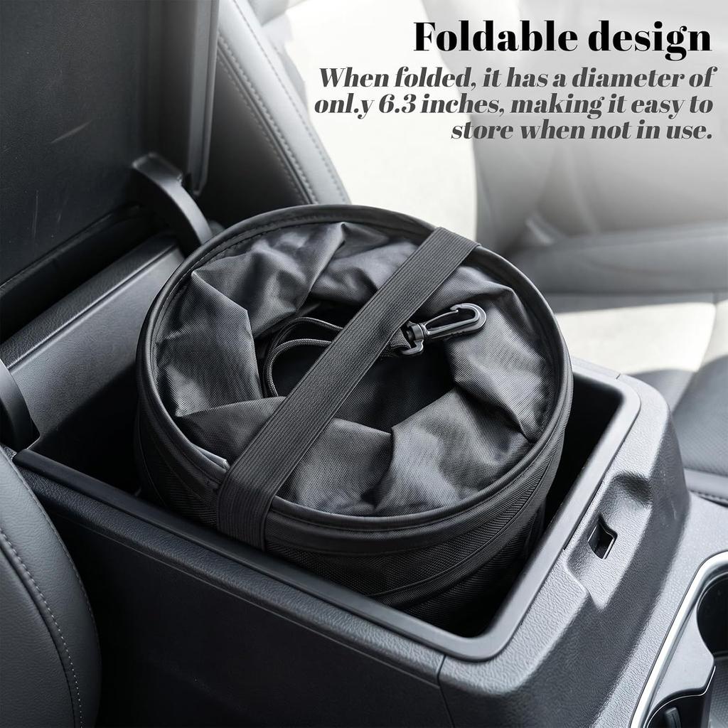 Foldable Car Trash Can,Portable Pop Up Trash Can with Elastic Band and Hanging Loop Waterproof CarGarbage Cans for Truck Auto SUV Vehicle RV Camping