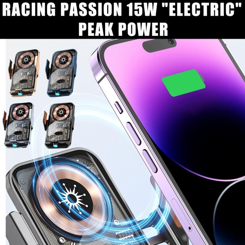 Car Magnetic Phone Stand 360 Degree Rotating 15W Auto Clamping Wireless Charging Mount Charging Stand for 15 14