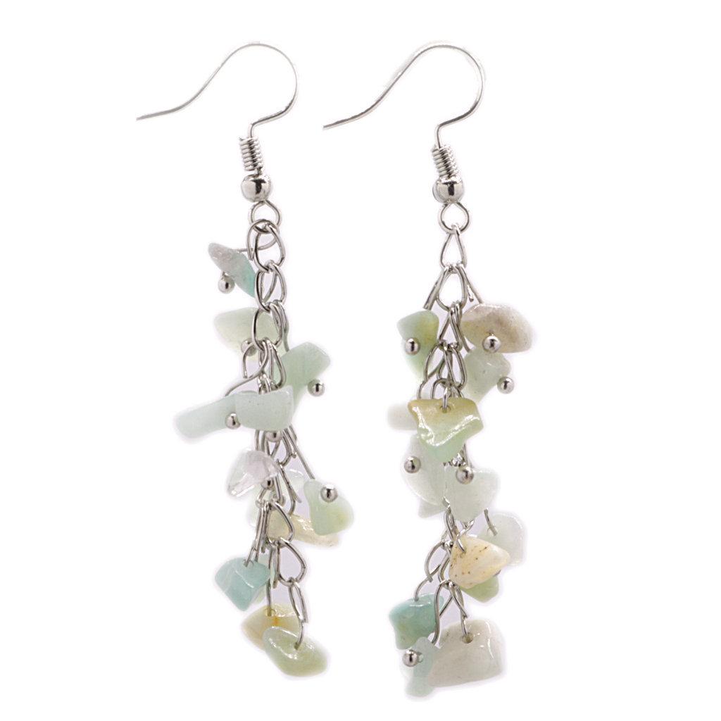 Handmade Crystal Irregular Chip Dangle Earrings with Alloy Hooks for Women – Multiple Styles