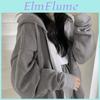 Korean Loose Hoodies Women Spring Long Sleeve Zip Up Solid Pocket Oversized Sweatshirts Female Autumn Hooded Streetwear Casual Top
