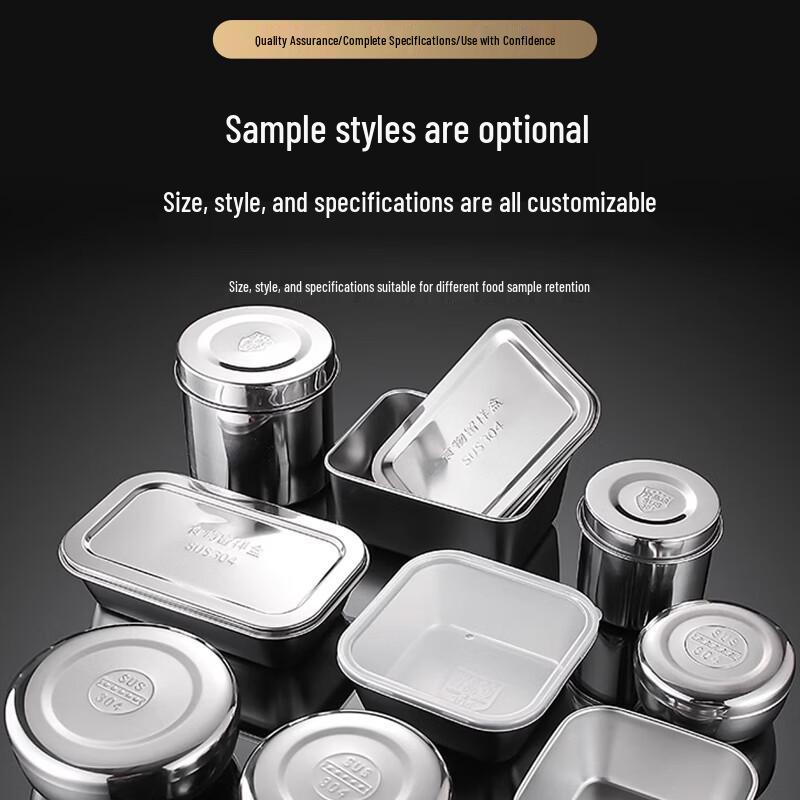 Jiwanggu Runde Edelstahl-Aufbewahrungsgläser für Lebensmittelproben (10er-Pack)