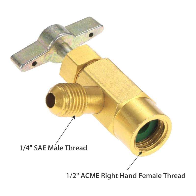 Puncture Style R134a Can Tap Dispenser 1/2In Female 1/4SAE Male R134A for Valve Tool Bottle Opener Adapter Durable