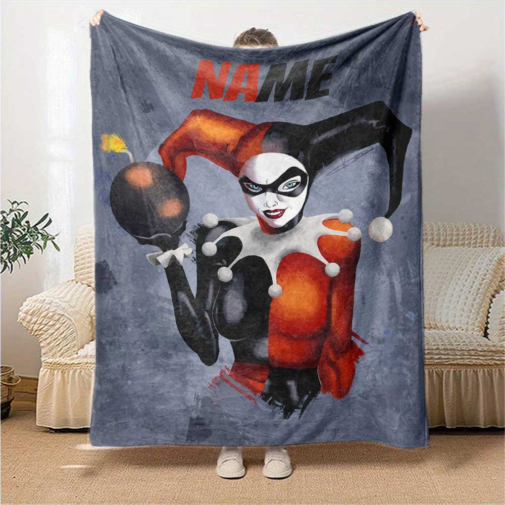 Warner Bros. Movies (3) Customize Your Name Blanket Multi-purpose Customizable Blanket Durable Comfort Throw For Bedding Sofa Livingroom Office