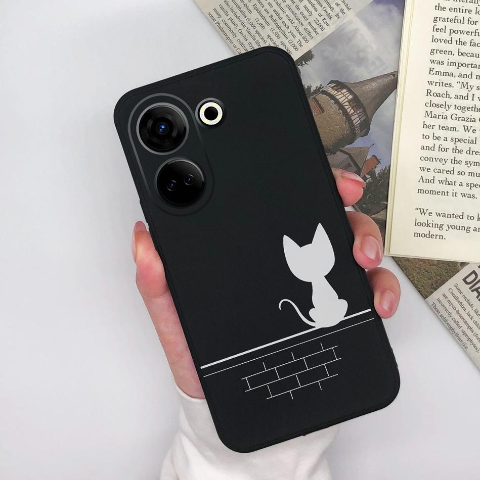 For Tecno Camon 20 Pro 4G 5G Phone Cases Cute Design Matte Silicone Shockproof Black Cover For Tecno Camon20 20Pro Bumper Capa