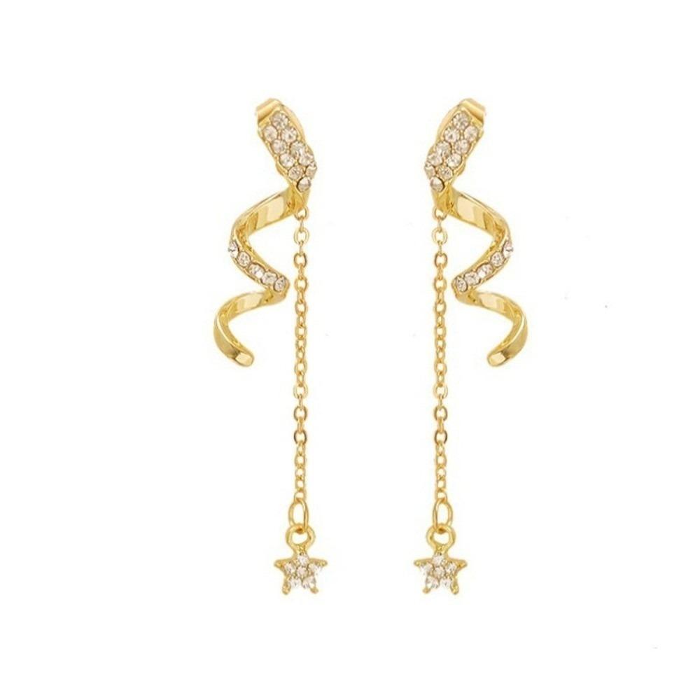 

Sparkling Silver Plated Drop Earrings Crystal Dangle Earrings Valentine s Day Gift золотий