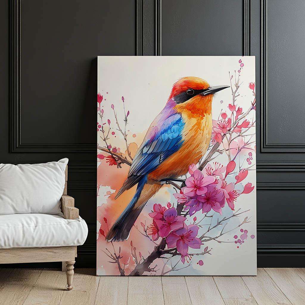 Melodia Kwitnącej Wiśni Melodia Kwitnącej Wiśni, 70X100 Cm, Bez Ramy, Płótno Premium Na Blejtramie