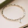 Women's High-End Silver Baroque Pearl Beaded Bracelet with Adjustable Elastic String