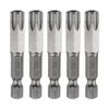 1/3/5pcs TT6-TT50 Security Torx Head Screwdriver Bit 1/4" Hex Shank Magnetic Tamper Proof 6 Point Star Screw Driver Drill Bits