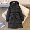 Down Jacket Women's Winter New Style Long Knee-length Cotton Jacket with Waist and Thickened Cotton Jacket