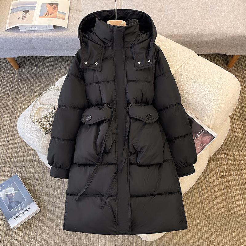 

Down Jacket Women s Winter New Style Long Knee-length Cotton Jacket with Waist and Thickened Cotton Jacket L