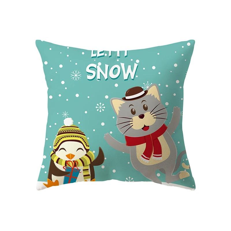 Christmas Themed Pillowcases Car Accessories Office Santa Claus Living Room Sofa Home Pillowcases
