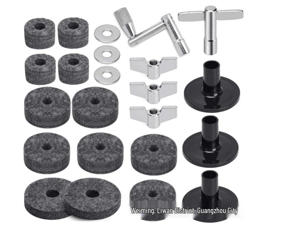 23-Piece Anti-Slip Drum Felt Pad Set - Drum Set Accessories