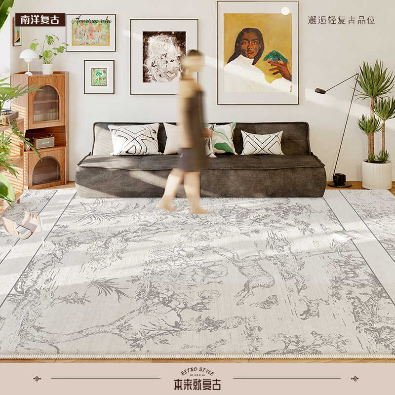 Francouzský Zimní Kašmírový Měkký Koberec Pokročilý Smysl Obývací Pokoj Ložnice Prací Podložka na Podlahu Protiskluzový Skládací Domácí Plošný Koberec
