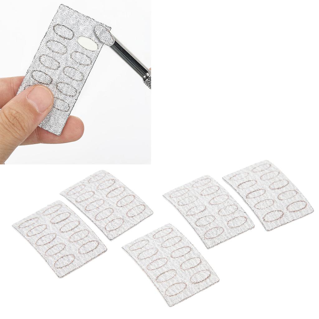 10 Bags 100 Grit Steel Pusher Sandpaper Self Adhesive Dead Skin Removal Nail Cuticle Pusher Sand Sheet