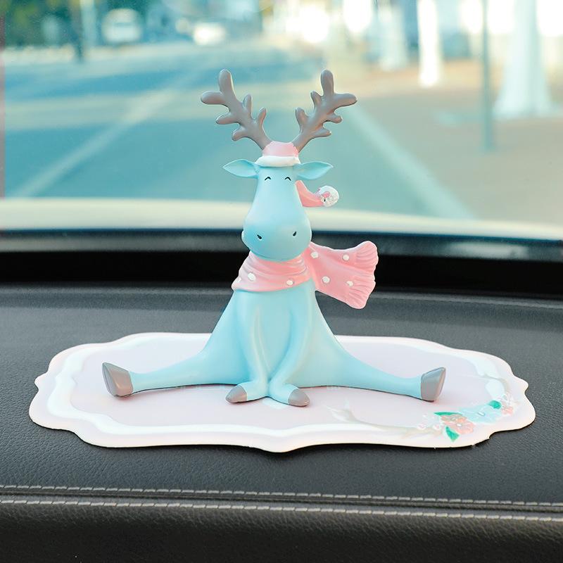 1 pc Rustic Resin Reindeer Figurine,Cute Splitting Cartoon Deer, FestiveTabletop Decor For Room And RetailDisplay, Perfect Holid