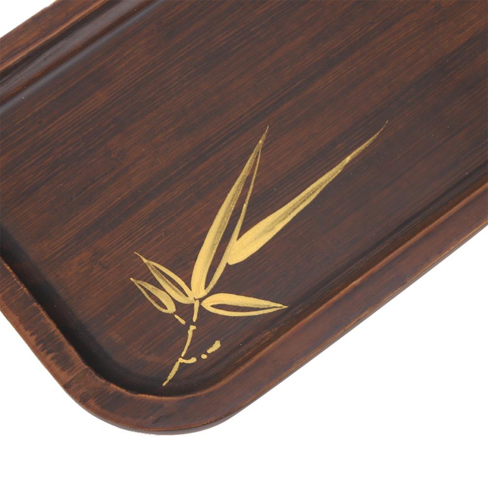 Wood Rectangular Tea Tray Rectangular Shape Snack Platter Bamboo Tea Tray Household Kitchen