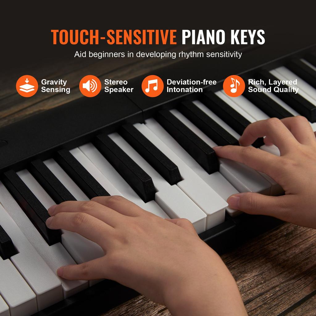 VEVOR 88 Key Folding Keyboard Piano, Bluetooth & MIDI