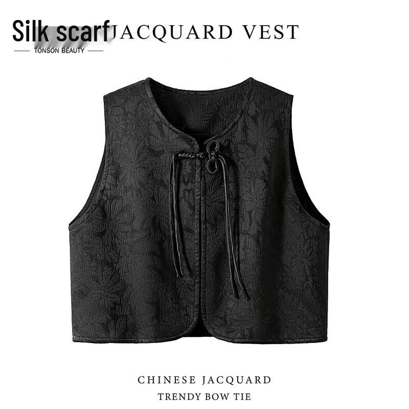 

Женский новый жилет без рукавов с круглым вырезом в китайском стиле L