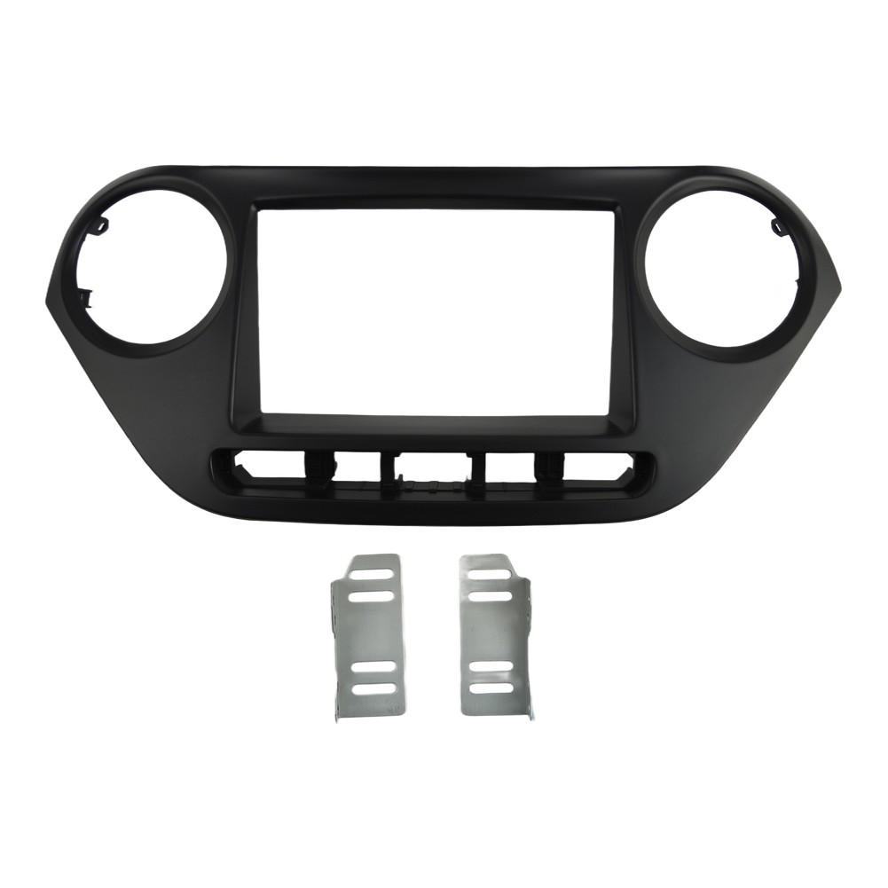 Car Navigation Screen Mounting Panel for For HYUNDAI i10 2014 7 Inch 2DIN Dash Trim Frame Black ABS Material Center Console
