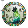 New Cat Painting Style Love Cats Pet Acrylic Maple Leaf Light Catcher, Celebration Home & Door Decor, Christmas & New Year Gifts