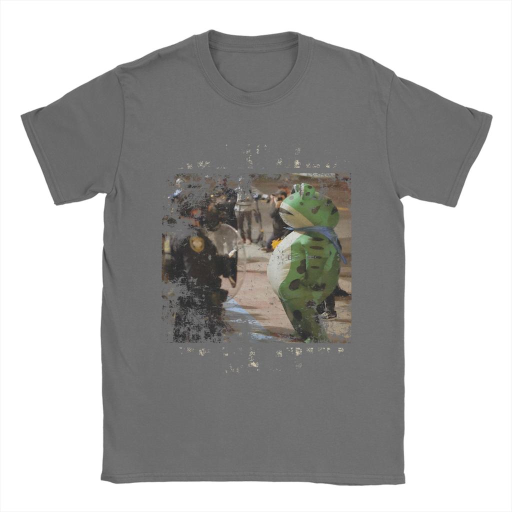 Vintage Portland-Frog Protest  Men T Shirt Rage Against Machine Funny Tees Short Sleeve Crew Neck T-Shirt Cotton Graphic Clothes