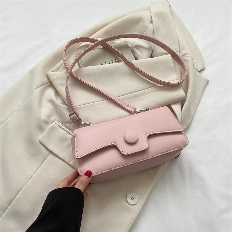 Chic Solid Color Street Fashion Small Box Bag For Daily Commute