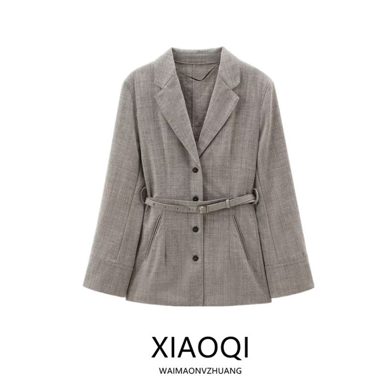 Fashion Style 2024 Fall and Winter New Women's Clothing Work Clothing Versatile Belt Wool Suit Outwear 8483711