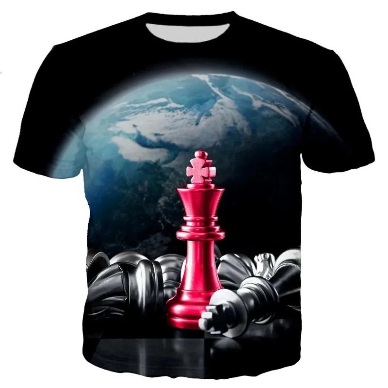 New Design Chess Graphics T-shirt Summer Leisure Fashion Men T-Shirts 3D Print Hip