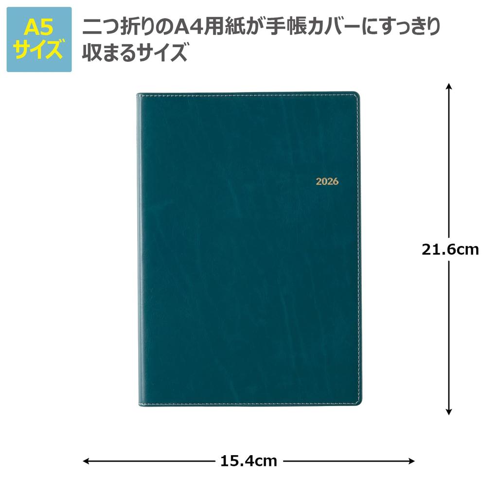 NOLTY 2026 A5 Weekly Ecrit 6324 December Planner, Memo, Blue, (Starts 2025)