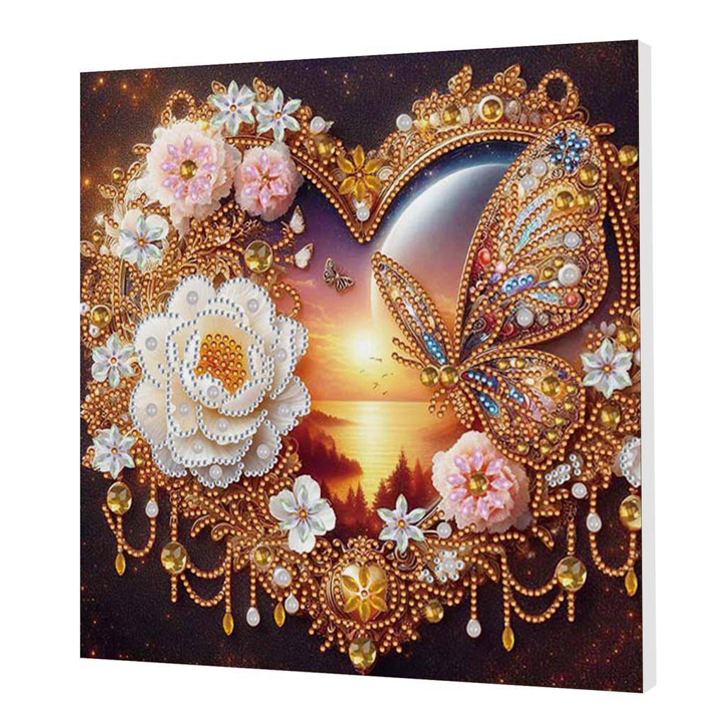 DIY Special Shape Drill Art Craft Pearl Diamond Painting with Frame 25x25cm Pearl Art Painting Set for Adults Home Wall Decor