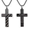 1pc Stainless Steel Religious Jewelry American Flag Patriotic Cross Pendant Necklace, Christian Religious Jewelry, Faith And Freedom Necklace