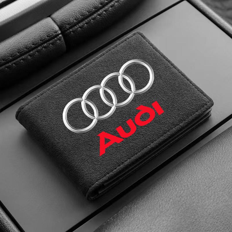 1Pcs Leather Credit Card Case Car Driving Documents Protective Case For Audi B5 B6 B7 B8 B9 A3 8P 8V 8L A5 A6 C6 C5 C7 4F A1 A7 A8 Q2 Q3 Q5 Q7 TT