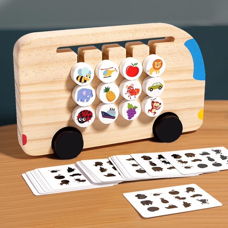 Montessori Holzfarben Zuordnungs-Puzzles Logikspiel Denktraining Erleuchtung Hand-Auge-Koordination Frühes Lernspielzeug