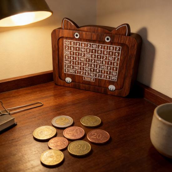 Wooden Money Box with Counter Savings Target And Numbers Money Saver Coin Bank Reusable Cash Vault Savings Box for Kids And Adults Savings Challenge