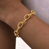 Gold Color Thick Oval Twist Bracelet for Women,Stainless Steel Handmade Chain Bracelets,Trendy Jewelry Mother's Day Gift
