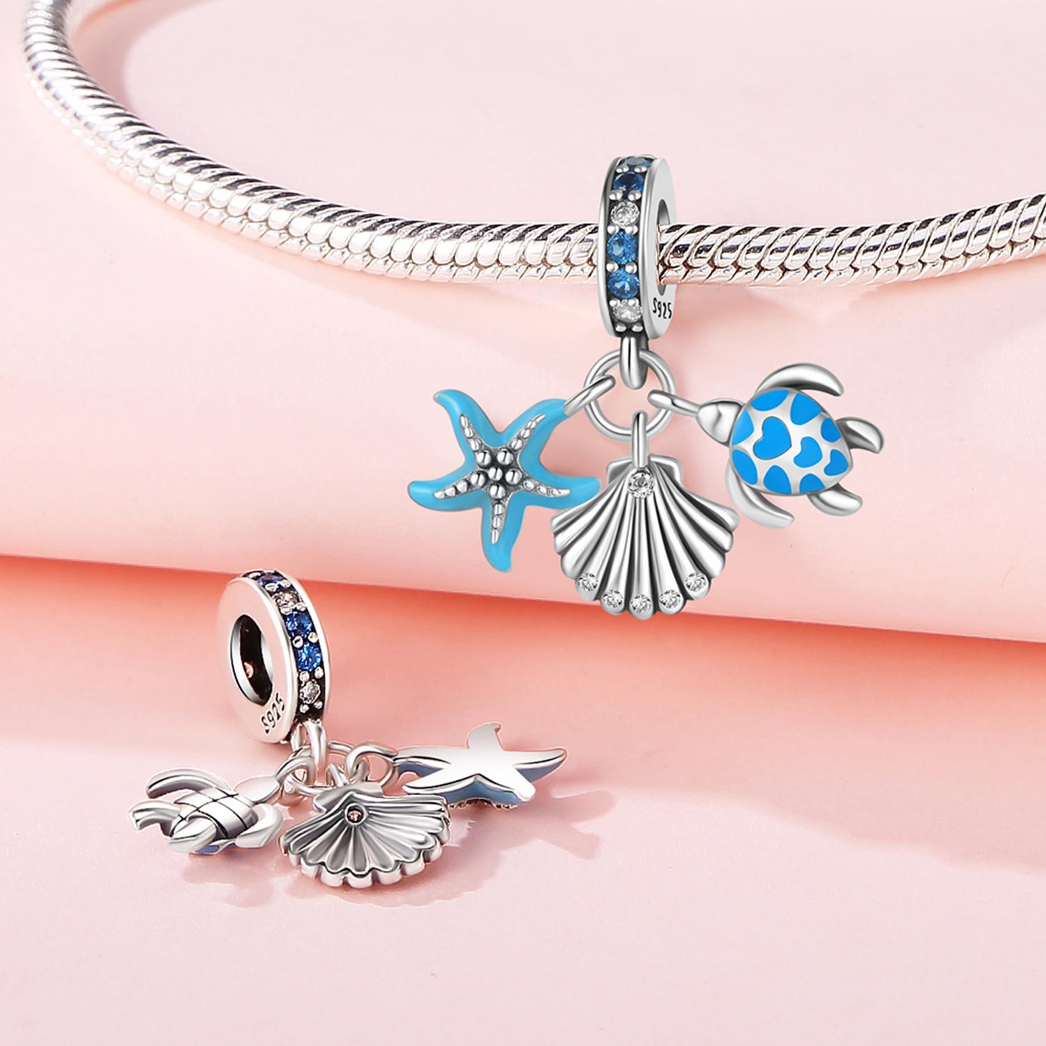 

Elegant Copper Metal Sea Starfish Turtle Dolphin Charm Bead Component Bead Components Compatible With Bracelet High Quality Fine Jewelry Necklace