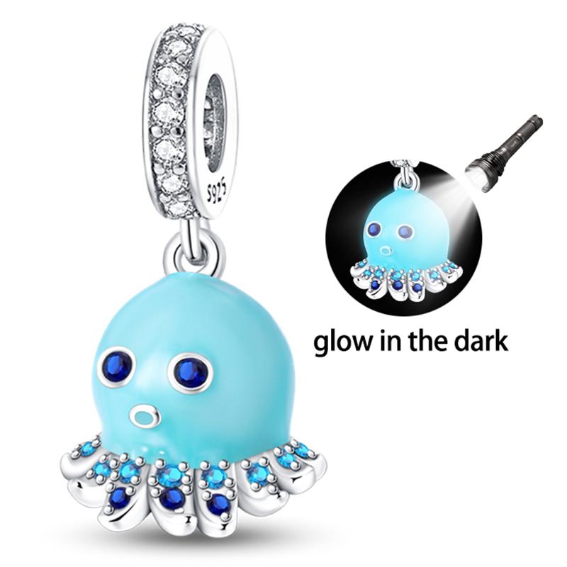 Fashion 925 Silver Summer Ocean World Series Sea Turtle Starfish Crab Octopus Charms Beads Fit 925 Bracelet DIY Jewelry